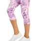 ID Ideology Leggings curtas de compressão femininas com bolso lateral, roxas, tamanho médio