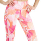 ID Ideology Leggings femininas de compressão com estampa de pétalas e bolso lateral, rosa, tamanho grande