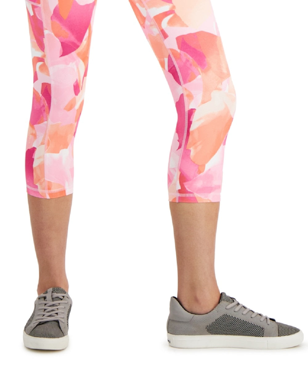 ID Ideology Leggings femininas de compressão com estampa de pétalas e bolso lateral, rosa, tamanho grande