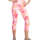 ID Ideology Leggings femininas de compressão com estampa de pétalas e bolso lateral, rosa, tamanho grande