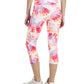 Leggings curtas femininas ID Ideology com estampa de tinta e bolso lateral, laranja, tamanho médio
