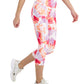 Leggings curtas femininas ID Ideology com estampa de tinta e bolso lateral, laranja, tamanho médio