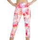 ID Ideology Leggings curtas femininas com estampa de compressão e bolso lateral laranja