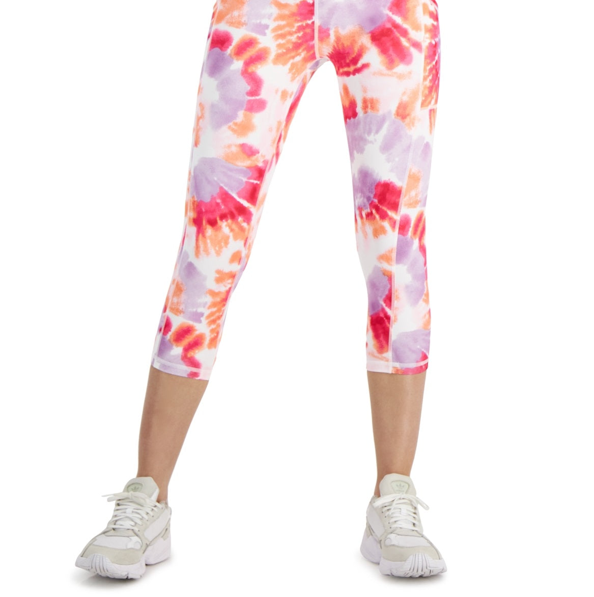 ID Ideology Leggings curtas femininas com estampa de compressão e bolso lateral laranja