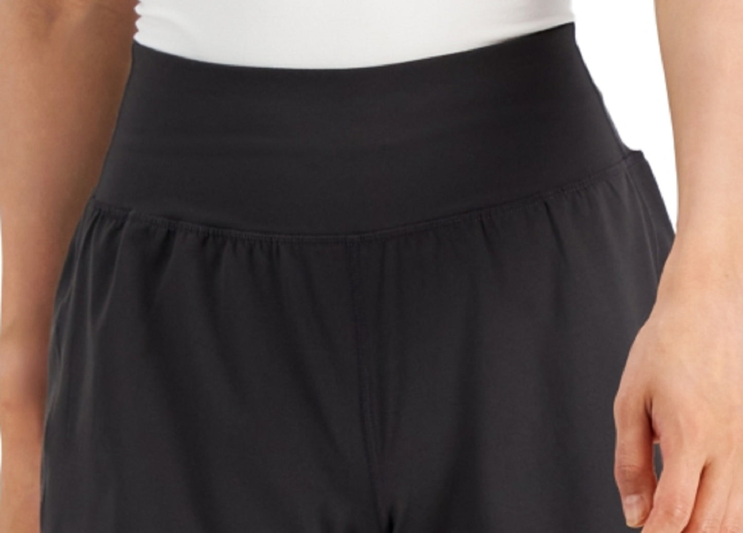 ID Ideology Shorts de corrida femininos de malha sólida, preto, tamanho pequeno