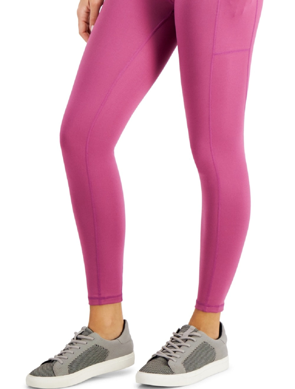 ID Ideology Leggings femininas de compressão, cintura alta, bolso lateral, comprimento 7/8, roxas, tamanho pequeno