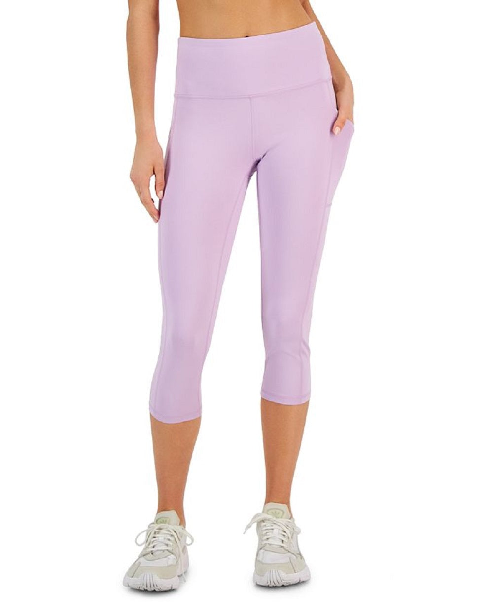 ID Ideology Leggings Cropped Femininas Cintura Alta Bolso Lateral Roxo Tamanho X-G