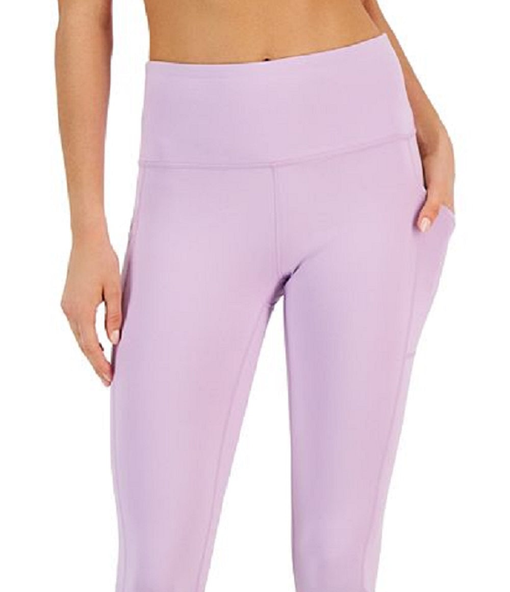 ID Ideology Leggings Cropped Femininas Cintura Alta Bolso Lateral Roxo Tamanho X-G