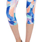 ID Ideology Leggings femininas de compressão com estampa de pétalas e bolso lateral, azul, tamanho pequeno