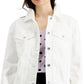 Jaqueta Trucker Jeans Feminina Style &amp; Co Branca Tamanho Grande