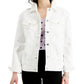 Jaqueta Trucker Jeans Feminina Style &amp; Co Branca Tamanho Grande