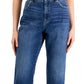 Calça jeans cropped feminina estilo slouchy fit, cintura alta, azul, tamanho 16