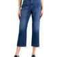 Calça jeans cropped feminina estilo slouchy fit, cintura alta, azul, tamanho 16