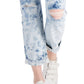 Jeans feminino estilo &amp; co, estilo namorada, azul, tamanho 6