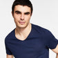 Camiseta masculina de manga curta com decote em V da INC International Concepts, azul, tamanho XX-G