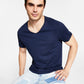 Camiseta masculina de manga curta com decote em V da INC International Concepts, azul, tamanho XX-G