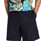 INC International Concepts Shorts Masculino Chambray 7 Inseam Frente Lisa Preto Tamanho 36