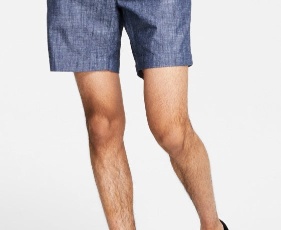 Shorts masculinos de cambraia da INC International Concepts, azul, tamanho 32