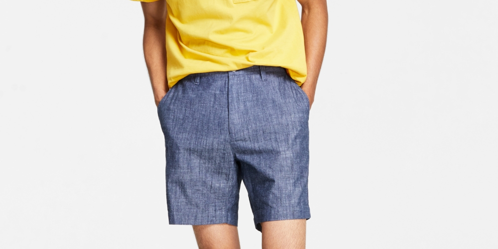 Shorts masculinos de cambraia da INC International Concepts, azul, tamanho 32