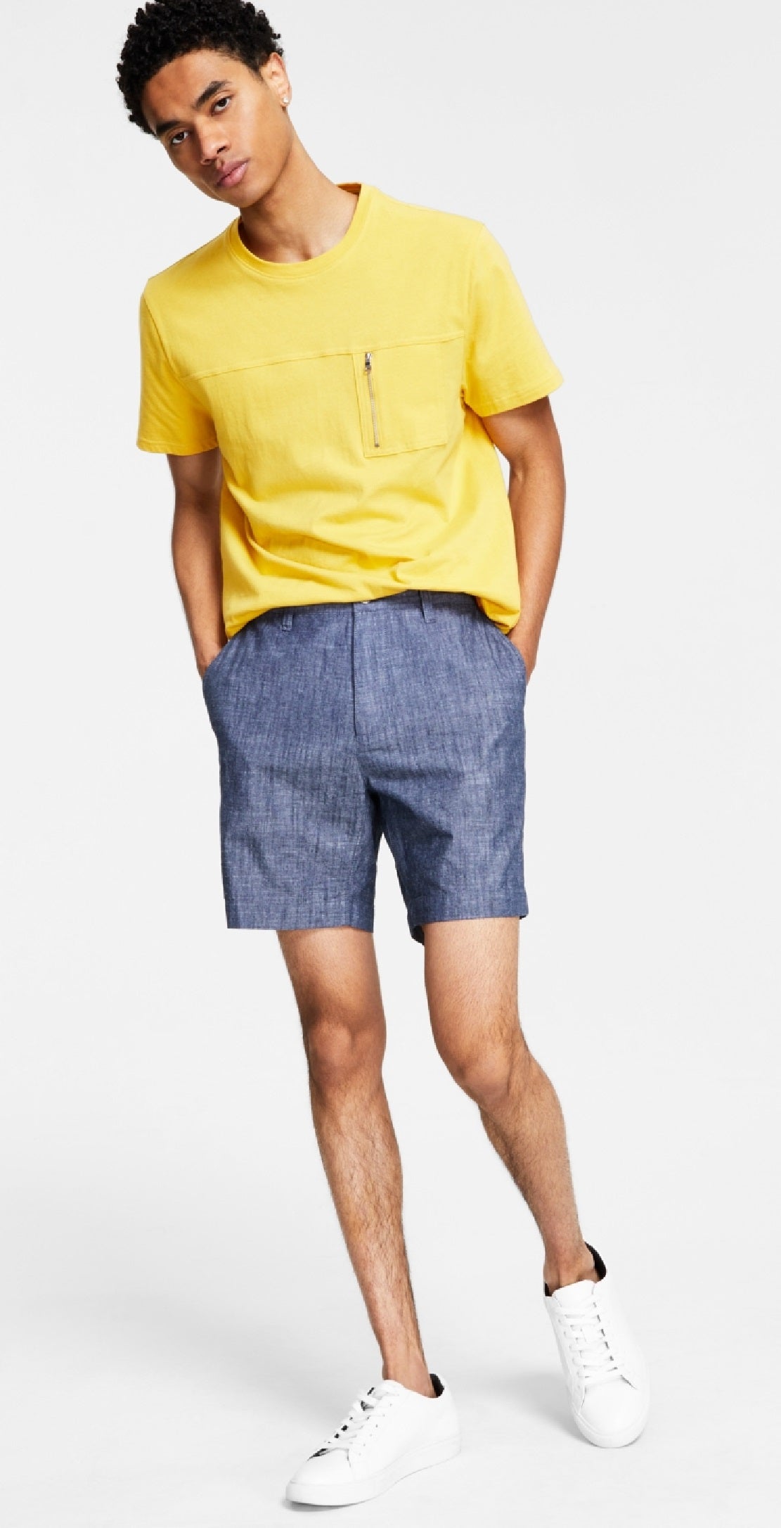 Shorts masculinos de cambraia da INC International Concepts, azul, tamanho 36