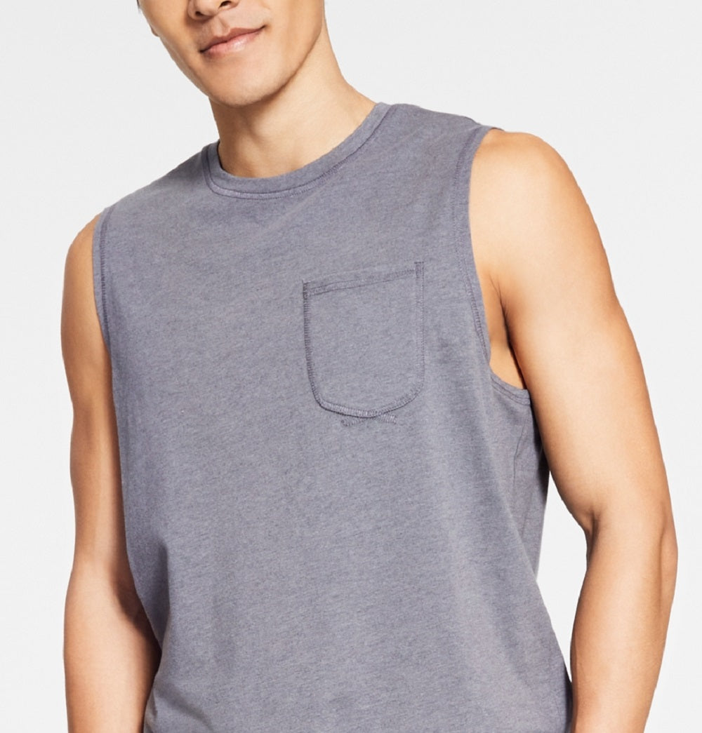 Pijama masculino Sun + Stone Sun Washed Knit Tank Top cinza tamanho médio