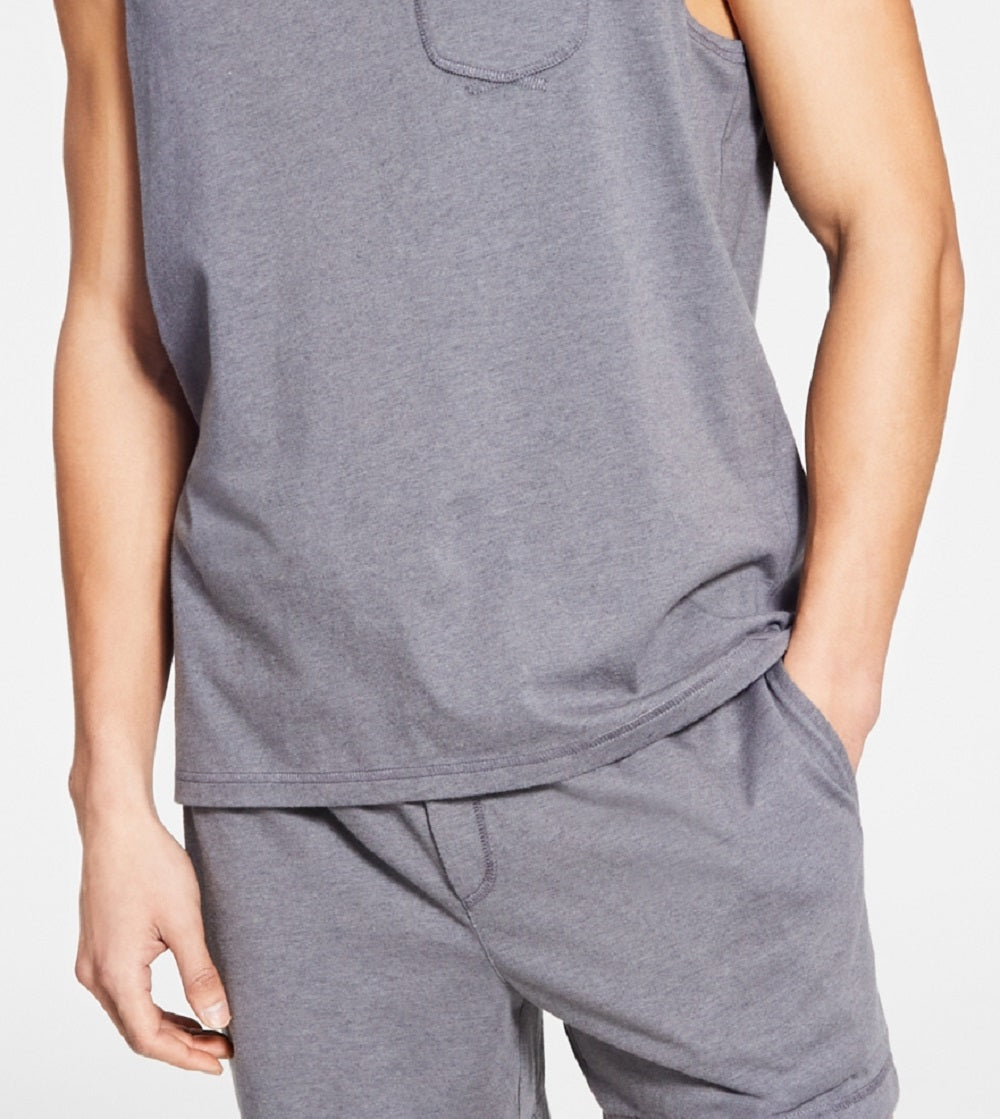 Pijama masculino Sun + Stone Sun Washed Knit Tank Top cinza tamanho médio