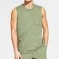 Pijama masculino Sun + Stone, regata de malha lavada, verde, tamanho médio