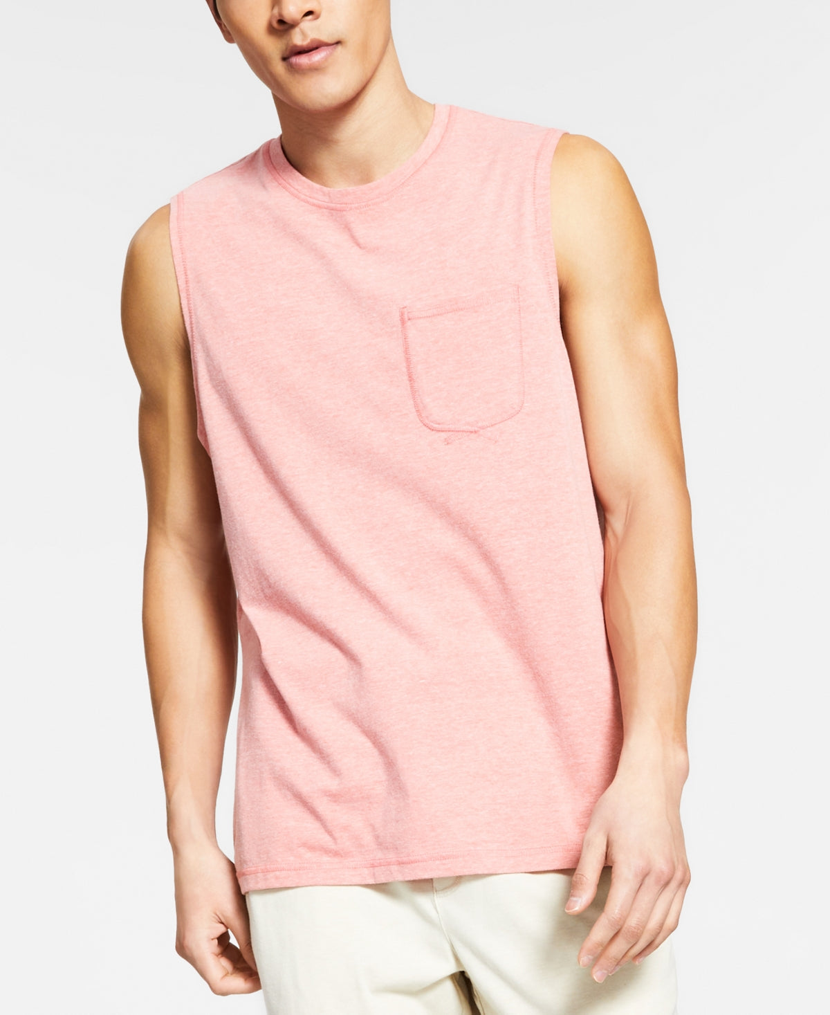 Pijama masculino Sun + Stone Sun Washed Knit Regata Laranja Tamanho Médio