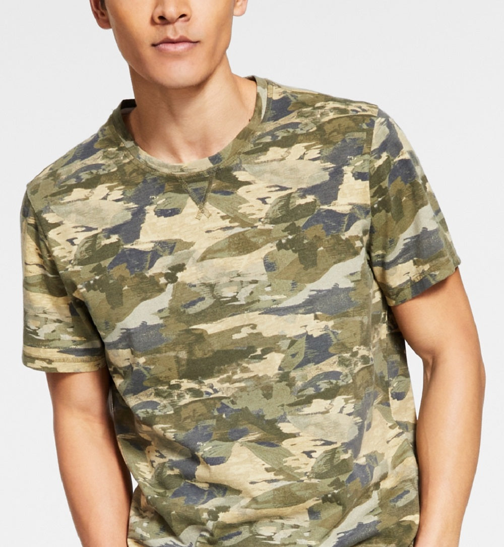 Pijama masculino camuflado de malha Sun + Stone, verde, tamanho pequeno