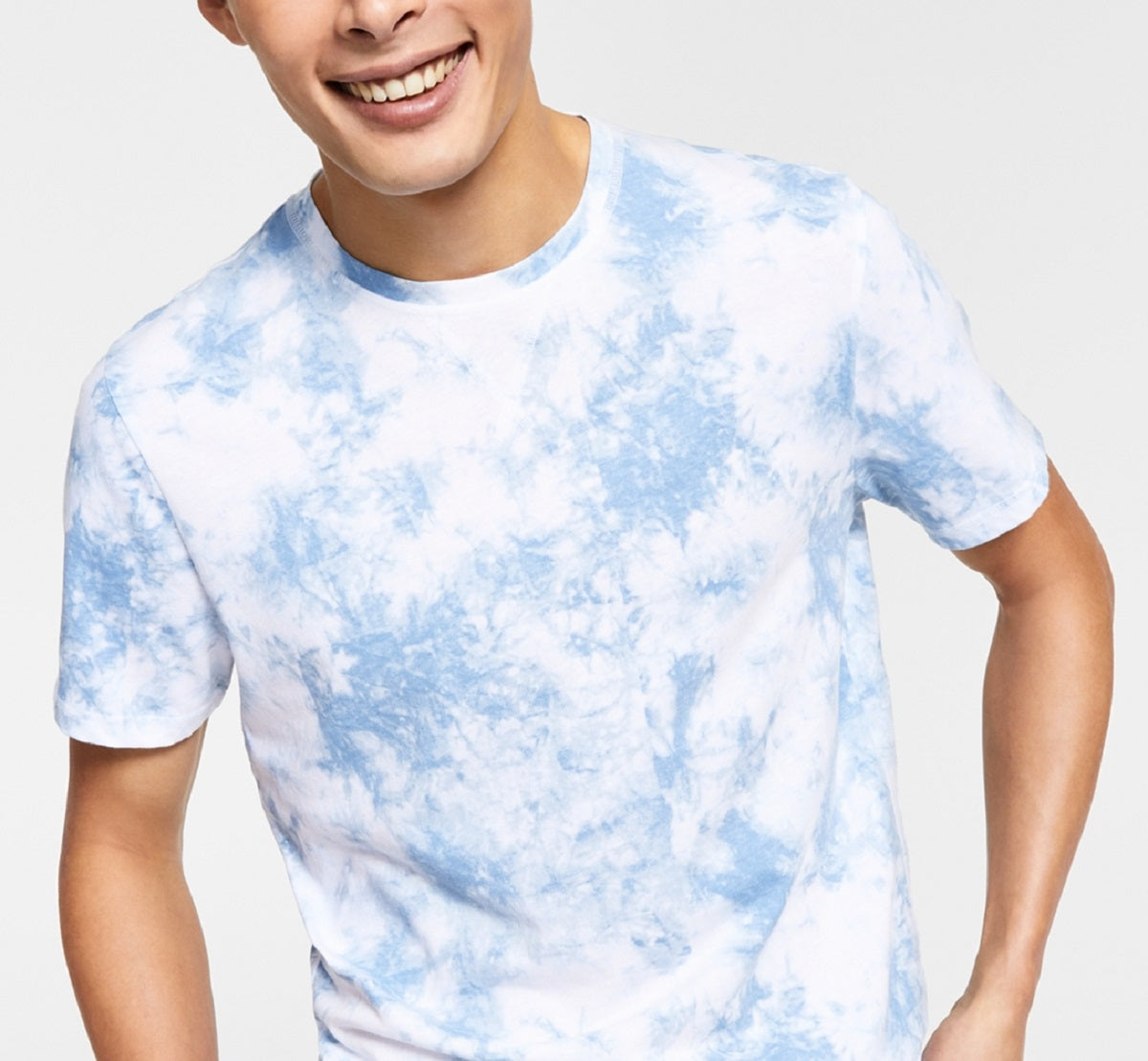 Pijama masculino Sun + Stone com estampa tie-dye, azul, tamanho médio