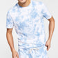 Pijama masculino Sun + Stone com estampa tie-dye, azul, tamanho grande