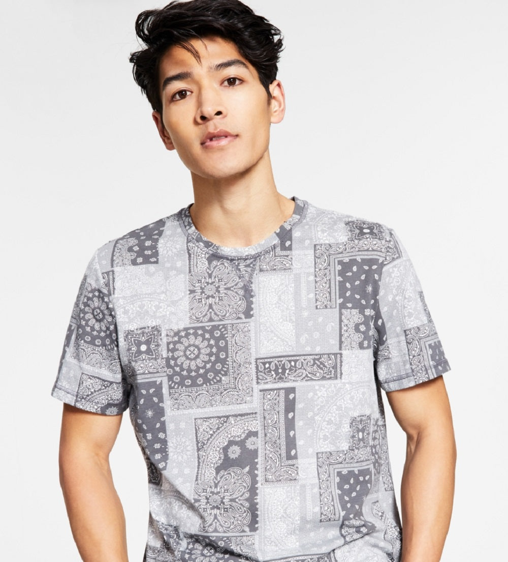 Pijama masculino Sun + Stone Paisley cinza tamanho pequeno