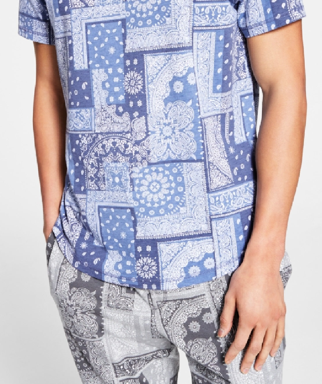 Pijama masculino Sun + Stone Paisley azul tamanho grande
