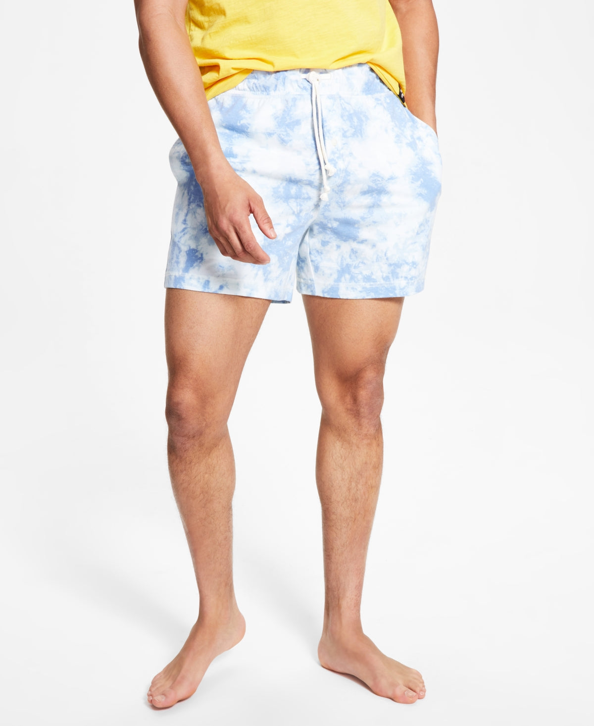 Pijama masculino Sun + Stone com estampa tie-dye, azul, tamanho grande