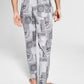 Calça de pijama masculina Sun + Stone Paisley Jogger cinza tamanho grande