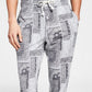 Calça de pijama masculina Sun + Stone Paisley Jogger cinza tamanho grande
