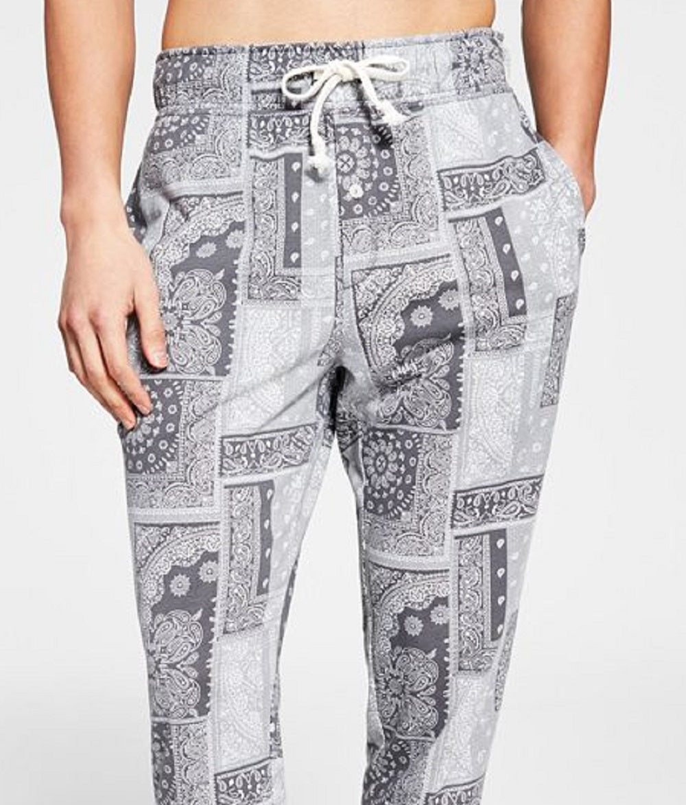 Calça de pijama masculina Sun + Stone Paisley Jogger cinza tamanho grande