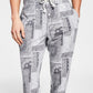 Calça de pijama masculina Sun + Stone Paisley Jogger cinza tamanho XX-G