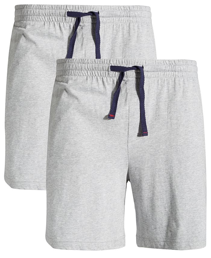 Club Room Masculino Pacote com 2 Shorts de Pijama Sólidos Cinza Tamanho Grande
