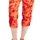 Calça Capri Bungee Estampada Feminina Estilo &amp; Co Vermelha Tamanho 10