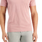 Camisa polo masculina Alfani com elastano e estampa de letras rosa, tamanho XX-G