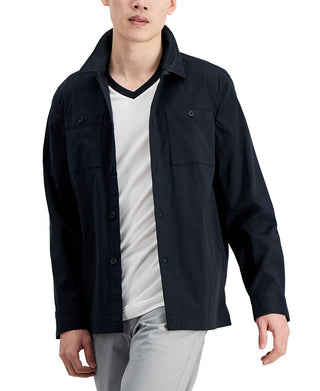 Camisa de sarja masculina Alfani preta tamanho XX-G