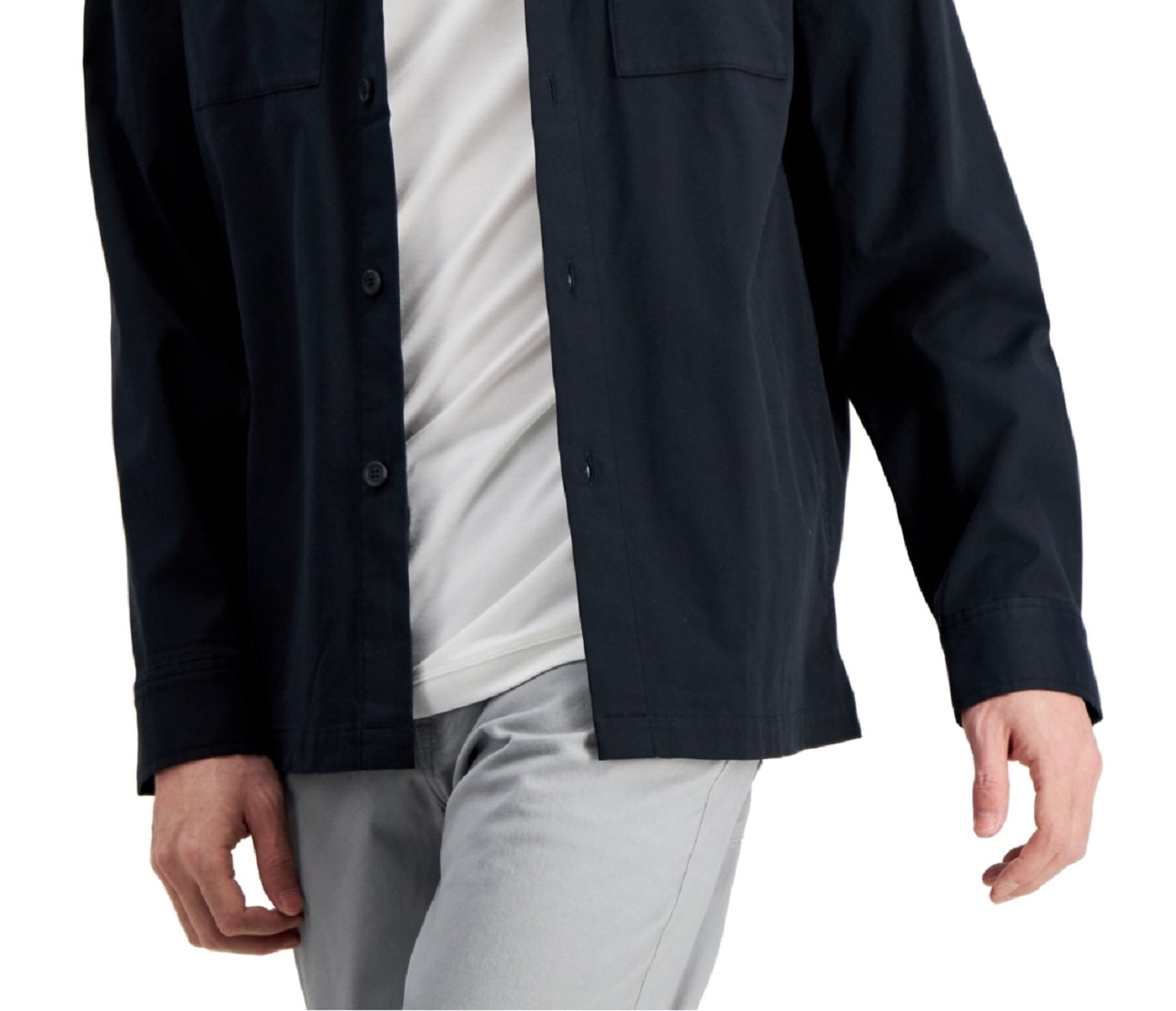 Camisa de sarja masculina Alfani preta tamanho XX-G