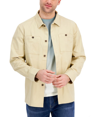 Alfani Men's Twill Overshirt Brown Size Large