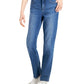 Calça jeans feminina estilo &amp; co, reta e curvilínea, azul, tamanho 10, pequena
