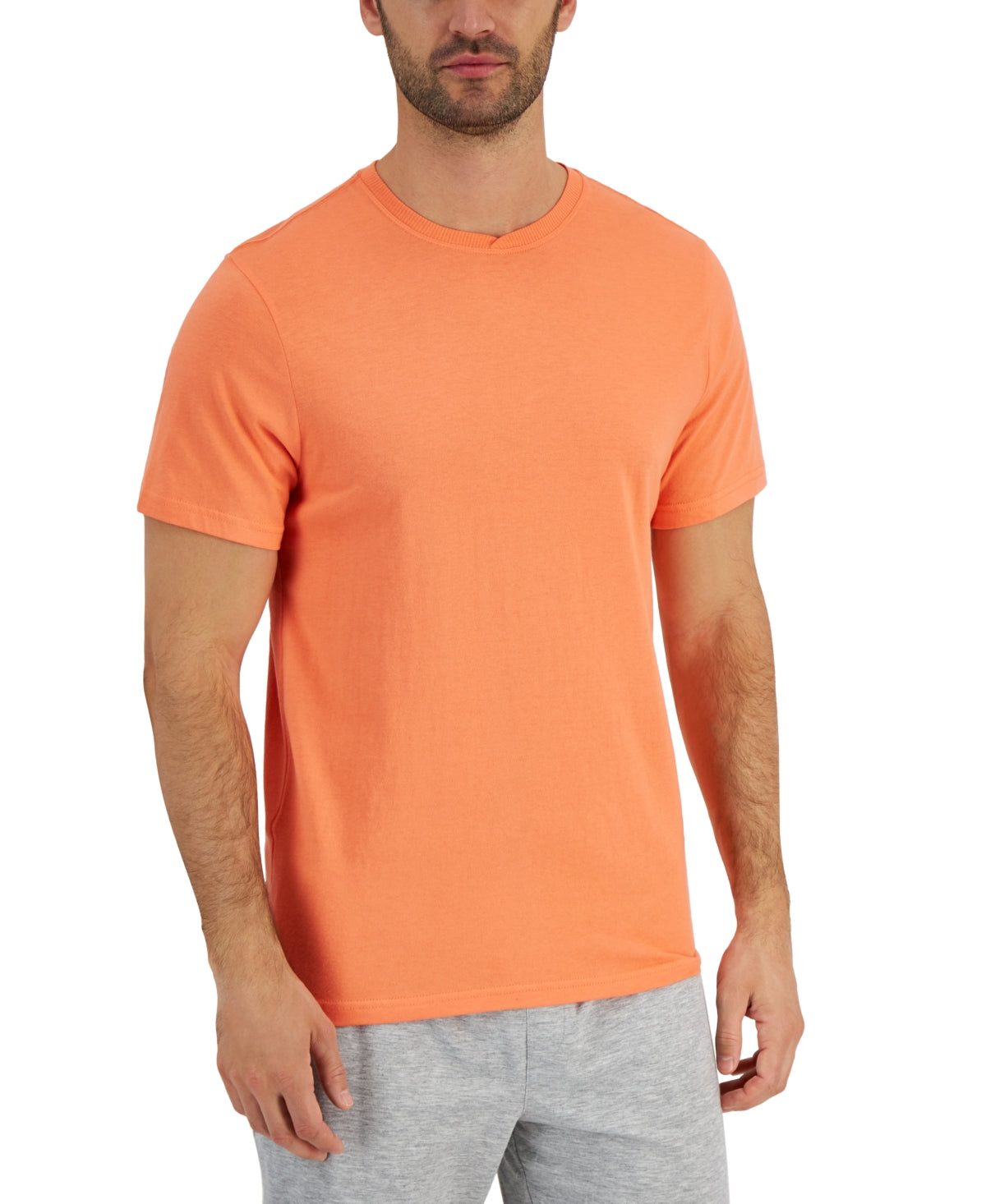 Camiseta de pijama masculina Club Room laranja tamanho pequeno
