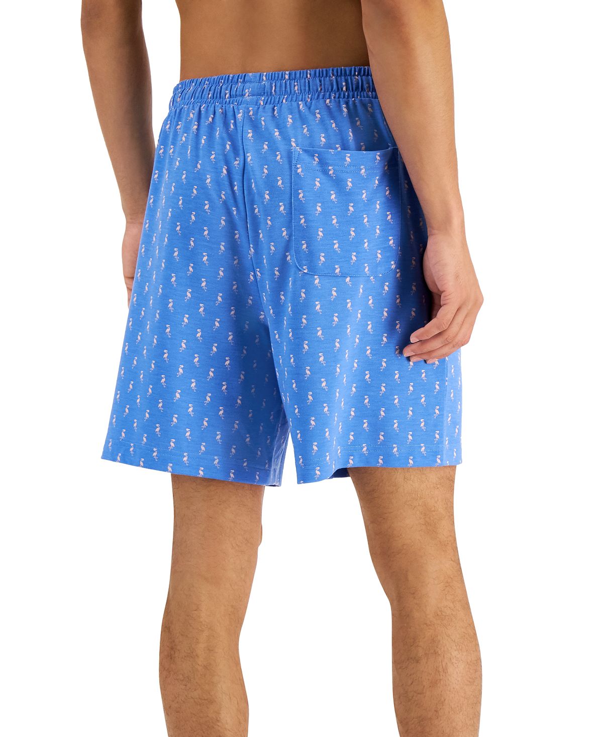 Club Room Shorts de pijama Terry com estampa de flamingo masculino, azul, tamanho grande