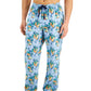 Calça de pijama floral masculina Club Room, azul, tamanho extragrande