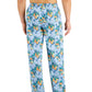 Calça de pijama floral masculina Club Room, azul, tamanho extragrande