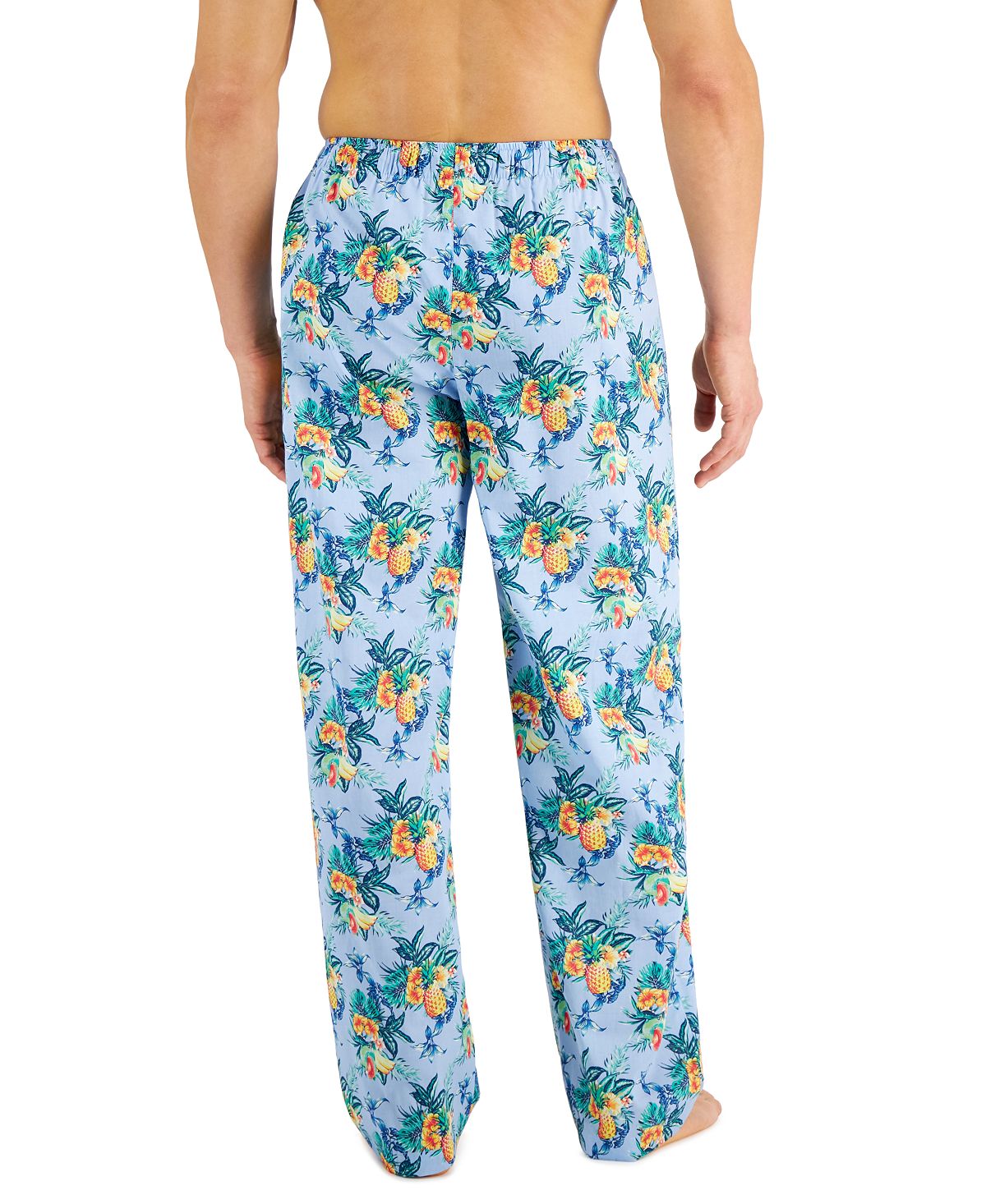 Calça de pijama floral masculina Club Room, azul, tamanho extragrande